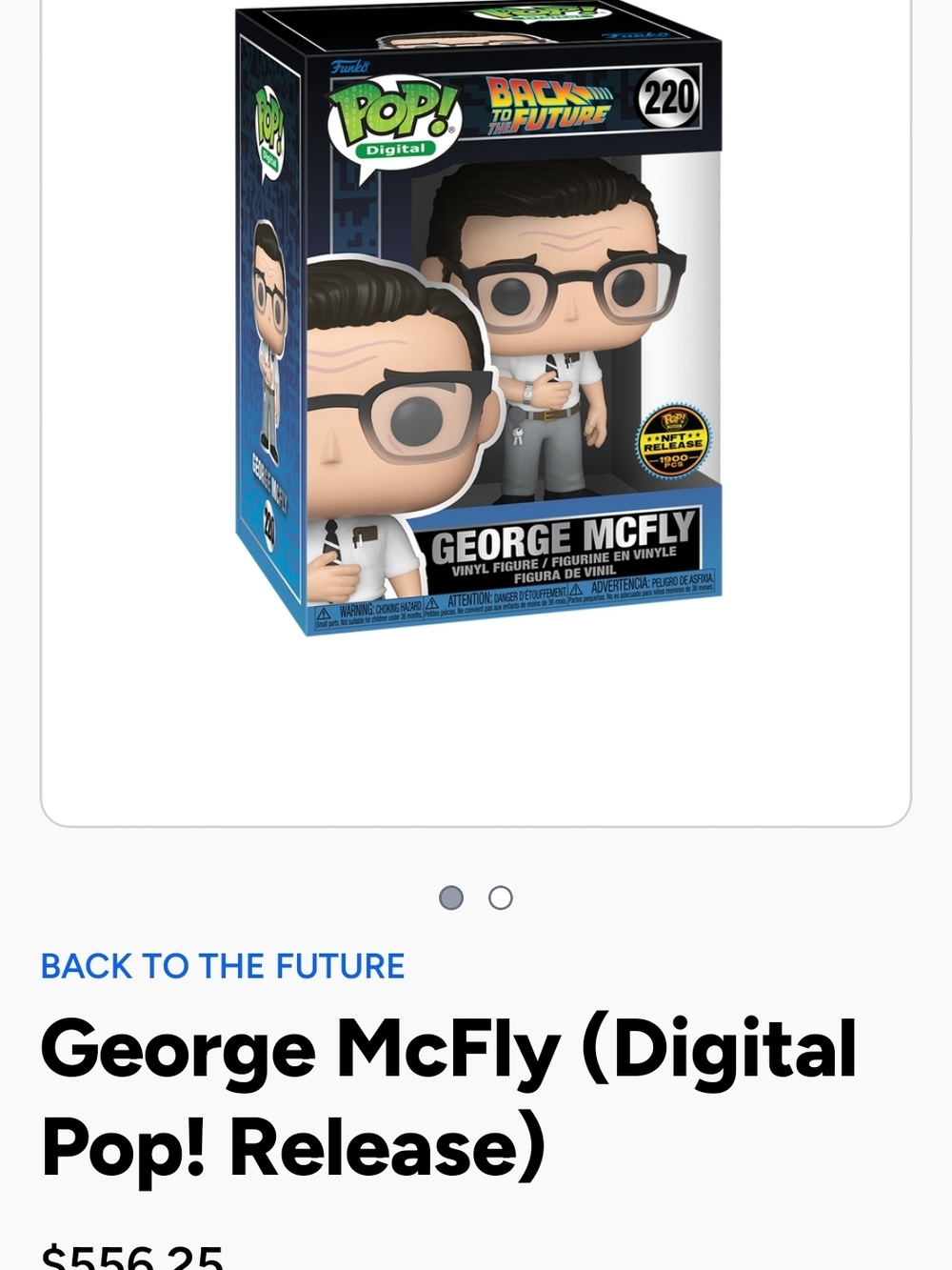 Funko George McFly Pop! Vinyl Figure - NFT LIMITED!!